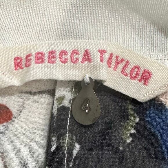 Rebecca Taylor Silk Floral Tee Blouse - Picture 3 of 5